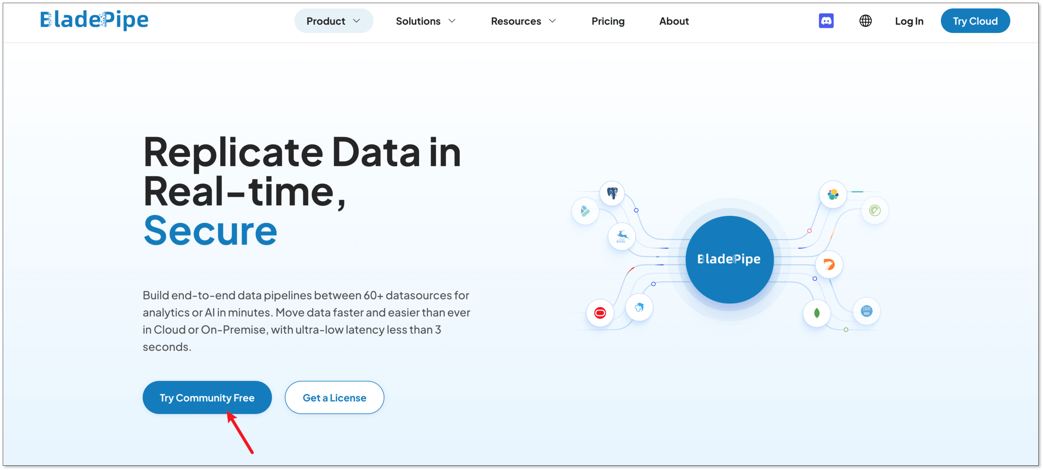 BladePipe installation — one-command Docker install