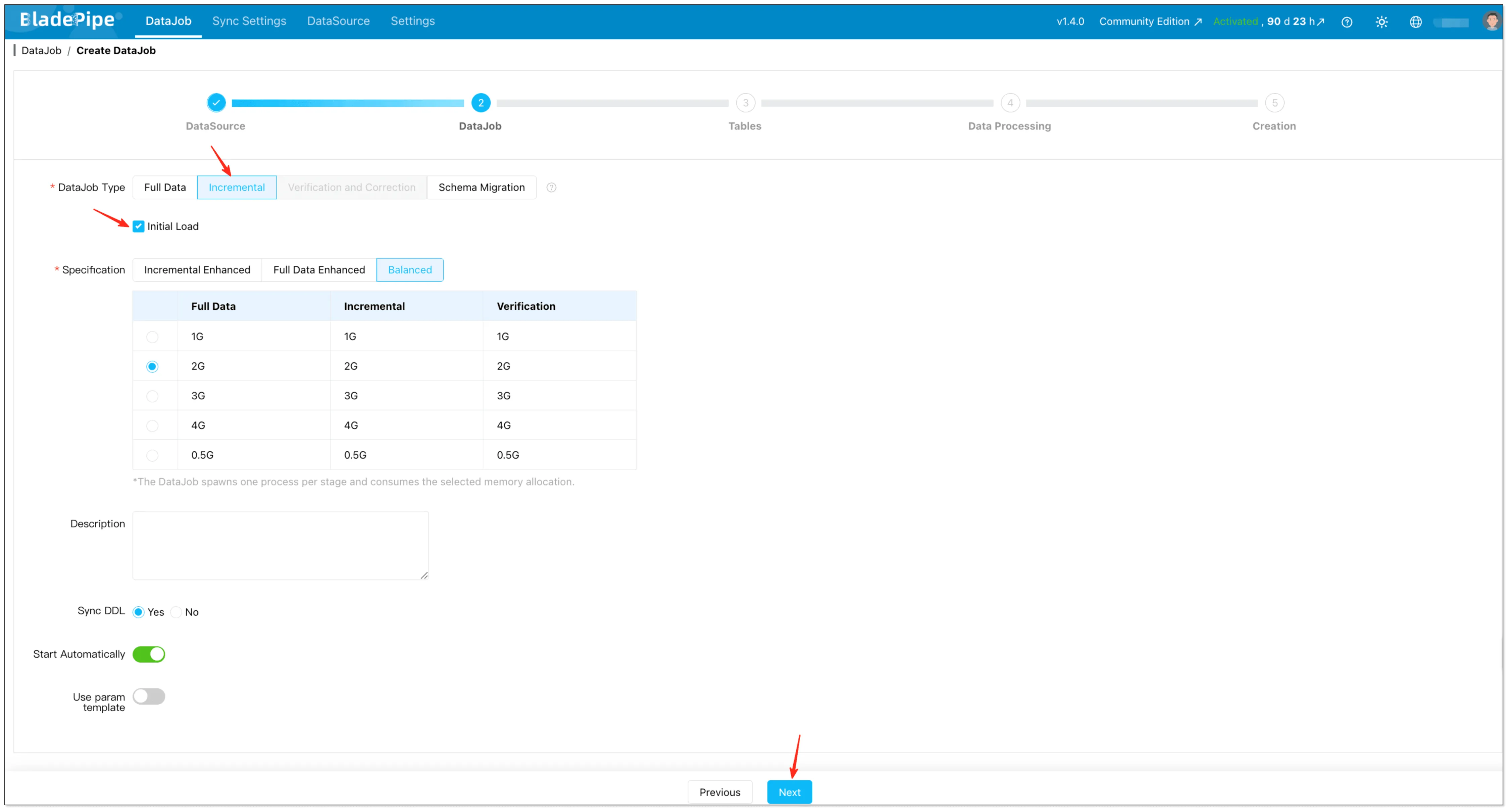 create a cdc pipeline
