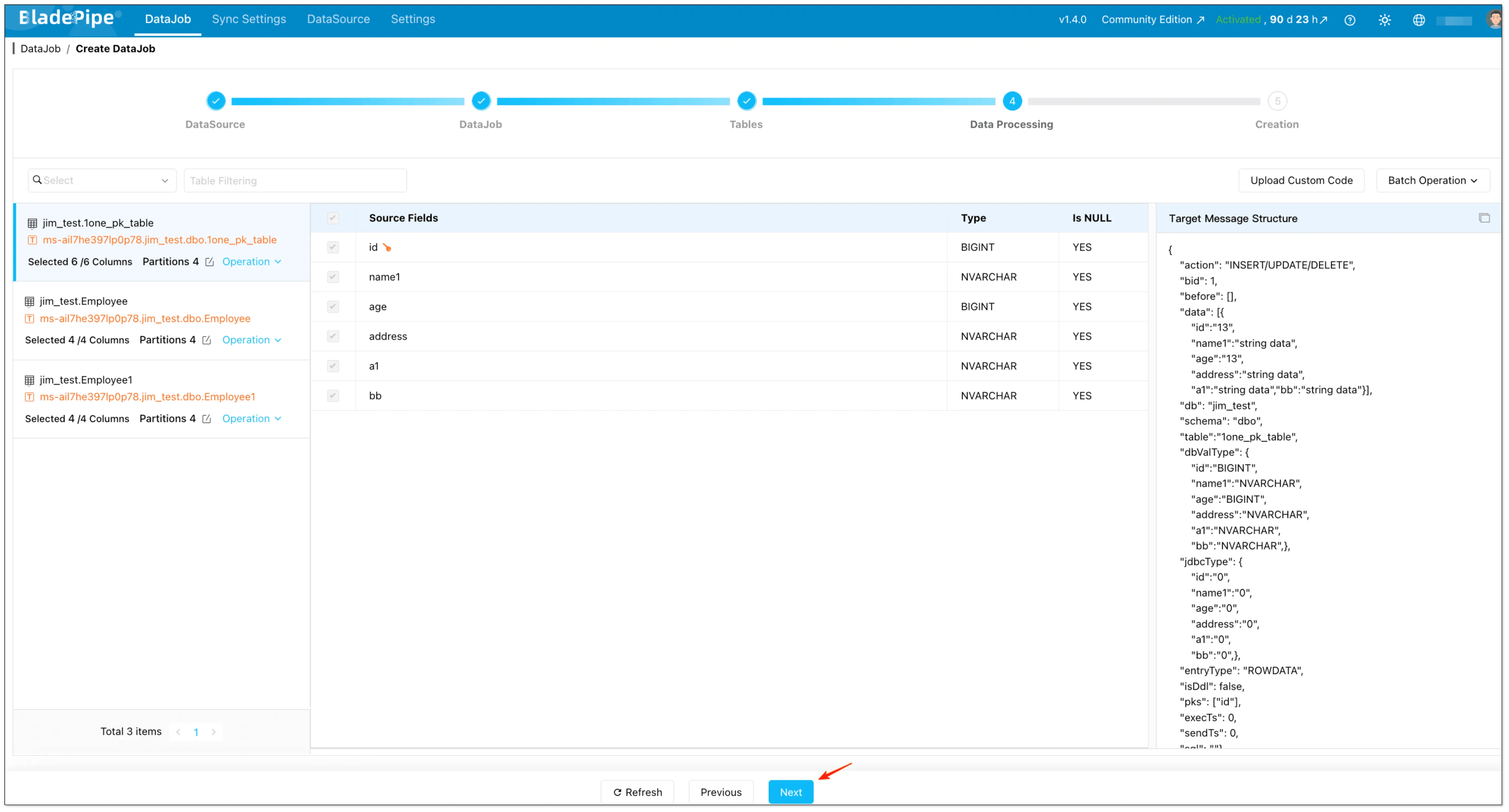 select columns